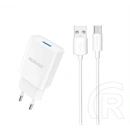 Dudao a4eu hálózati töltő usb aljzat (2.1a + type-c kábel) fehér