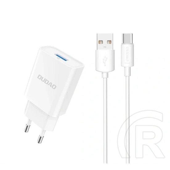 Dudao a4eu hálózati töltő usb aljzat (2.1a + type-c kábel) fehér