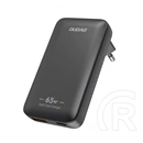 Dudao a65q utazó töltő usb+type-c aljzat (65w, gan, pd gyorstöltő, eu, usa) fekete