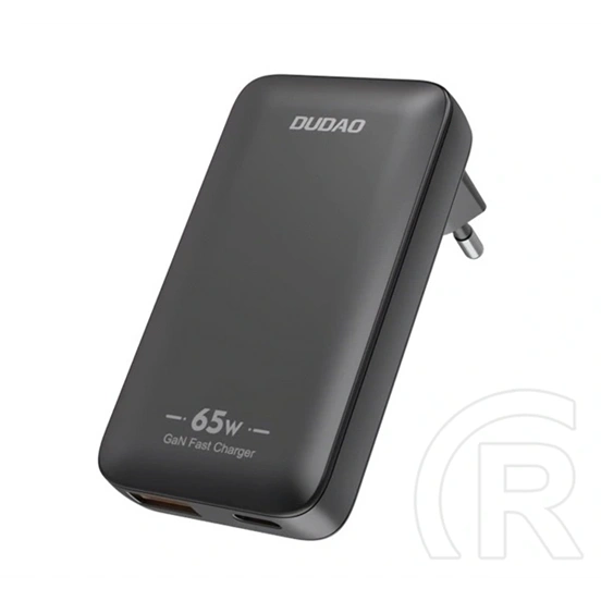 Dudao a65q utazó töltő usb+type-c aljzat (65w, gan, pd gyorstöltő, eu, usa) fekete