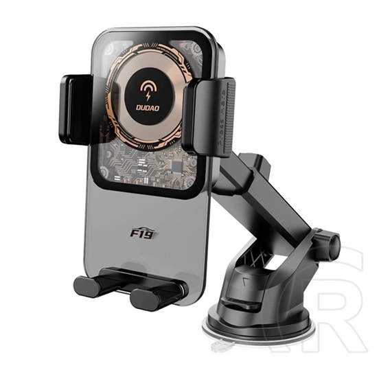 Dudao f19 autós tartó (15w, wireless, műszerfalra, szellőzőre, tapadókorongos) fekete