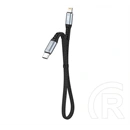 Dudao iPhone 14 Plus  l10p adatkábel (type-c - lightning, 20w, pd gyorstöltő, lapos kábel, 23cm) fekete