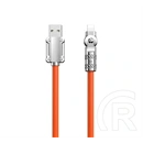 Dudao iPhone 14 Plus  l24al adatkábel (usb - lightning, 30w, gyorstöltő, 180 fokos, 100cm) narancssárga