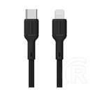 Dudao iPhone 14 Plus  l9x adatkábel (type-c - lightning, 30w, gyorstöltő, cipőfűző, 200cm) fekete
