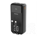 Dudao k15max vésztöltő usb+2 type-c aljzat (30000mah, 22.5w, led kijelző + fix type-c/lightning kábel) fekete