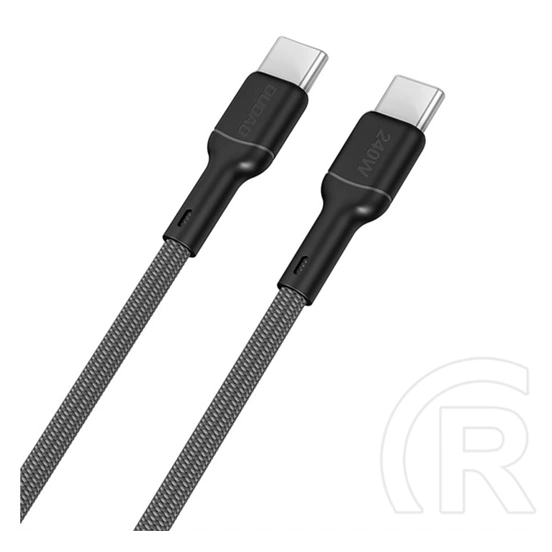Dudao l9cmax adatkábel (type-c - type-c, 240w, pd gyorstöltő, cipőfűző, 200cm) fekete
