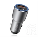 Dudao r4pq autós töltő type-c+usb aljzat (22.5w, pd gyorstöltő 3.0, led fény) sötétszürke