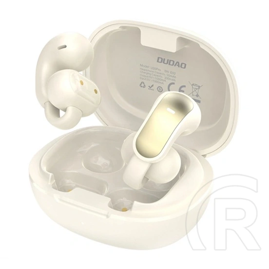 Dudao u20 pro bluetooth fülhallgató sztereo (v5.4, tws, fülre csíptethető, mikrofon + töltőtok) fehér