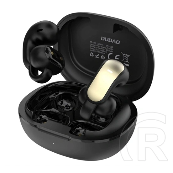 Dudao u20 pro bluetooth fülhallgató sztereo (v5.4, tws, fülre csíptethető, mikrofon + töltőtok) fekete
