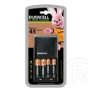 Duracell akkutöltő (led jelzés, 4xaa/aaa elem kompatibilis + 2db 750mah aaa elem + 2db 1300mah aa elem) fekete
