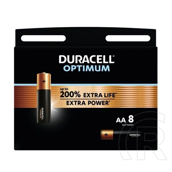 Duracell optimum tartós elem (aa, lr6, 1.5v, alkáli) 8db/csomag