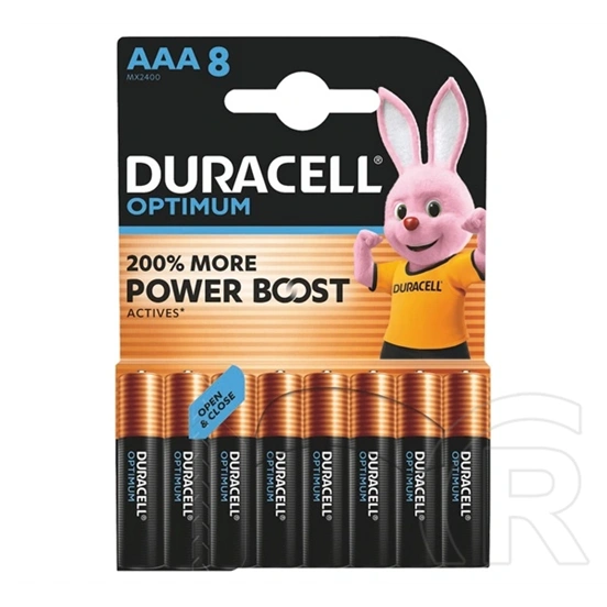 Duracell optimum tartós elem (aaa, lr03, 1.5v, alkáli) 8db/csomag