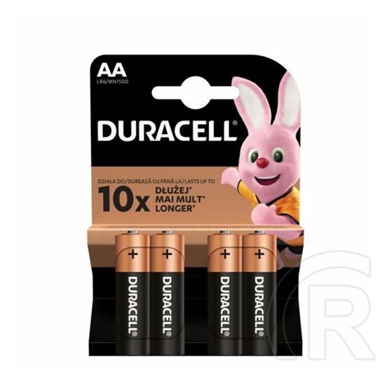 Duracell tartós elem (aa, lr06, 1.5v, alkáli) 4db/csomag
