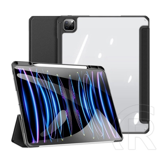 Dux Ducis Apple Ipad Pro 13 (2024) toby, bőr hatású (aktív flip, trifold, asztali tartó, ceruza tartó) fekete