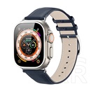 Dux Ducis Apple Watch Series 9 41mm ys pótszíj (egyedi méret, valódi bőr, állítható) sötétkék