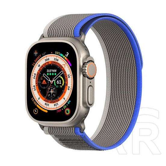 Dux Ducis Apple Watch Series 9 45mm yj pótszíj (egyedi méret, textil, állítható) kék / szürke