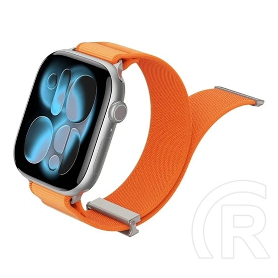 Dux Ducis Apple Watch Series SE 3 40mm  ym szövet pótszíj (egyedi méret, kicsi, mágneses) narancssárga