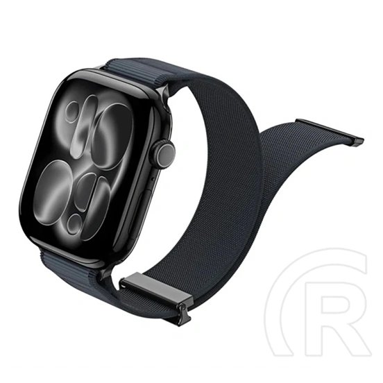 Dux Ducis Apple Watch Series SE 3 44mm  ym szövet pótszíj (egyedi méret, nagy, mágneses) fekete