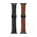 Dux Ducis Apple Watch Ultra 2 49mm ya pótszíj (egyedi méret, valódi bőr, mágneses) fekete