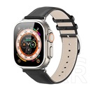 Dux Ducis Apple Watch Ultra 2 49mm ys pótszíj (egyedi méret, valódi bőr, állítható) fekete