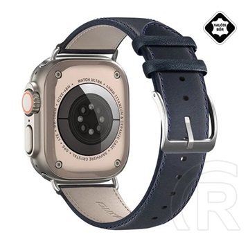 Dux Ducis Apple Watch Ultra 2 49mm ys pótszíj (egyedi méret, valódi bőr, állítható) sötétkék