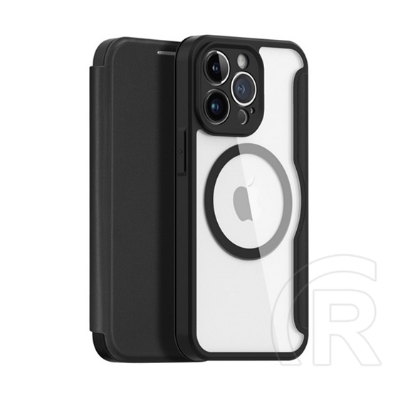 Dux Ducis Apple iPhone 13 Pro Max skin x pro tok álló, bőr hatású (flip, vezeték nélküli töltés, magsafe) fekete