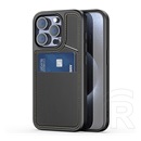 Dux Ducis Apple iPhone 15 Pro Max rafi ii mag szilikon telefonvédő (kitámasztó, kártyazseb, rfid, magsafe) fekete