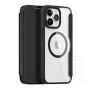 Dux Ducis Apple iPhone 15 Pro skin x pro tok álló, bőr hatású (flip, vezeték nélküli töltés, magsafe) fekete