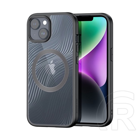 Dux Ducis Apple iPhone 15 aimo védő (közepesen ütésálló, szilikon keret, kamera védelem, magsafe, hullám minta) fekete