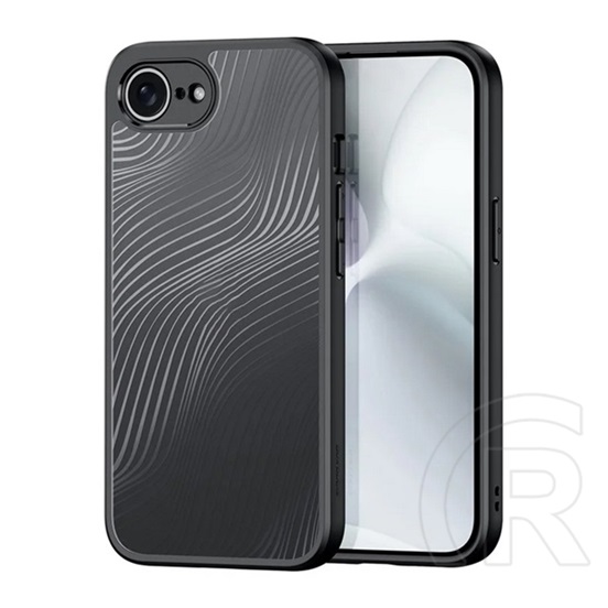 Dux Ducis Apple iPhone 16e aimo szilikon telefonvédő (ütésállóság, kameravédő, matt, hullám) fekete