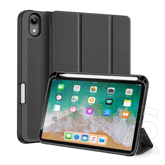 Dux Ducis Domo Apple IPAD mini 6 (2021) tok álló (aktív Flip, TRIFOLD Apple pencil tartó, textil minta) fekete