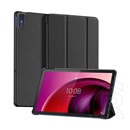 Dux Ducis Domo Lenovo Tab M10 Plus (TB125) WIF tok álló (aktív Flip, TRIFOLD asztali tartó funkció, textil minta) fekete