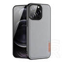 Dux Ducis Fino Apple iPhone 13 Pro szilikon telefonvédő (műanyag belső, közepesen ütésálló, rács minta) szürke