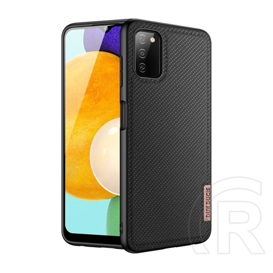 Dux Ducis Fino Samsung Galaxy A03s (SM-A037F) szilikon védő (műanyag belső, közepesen ütésálló, rács minta) fekete
