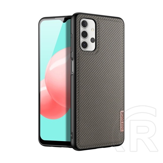 Dux Ducis Fino Samsung Galaxy A32 (SM-A326) szilikon telefonvédő (műanyag belső, közepesen ütésálló, rács minta) barna
