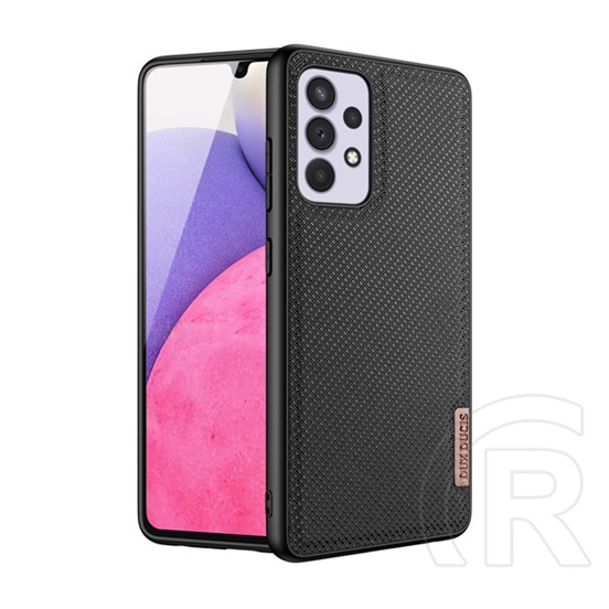 Dux Ducis Fino Samsung Galaxy A33 (SM-A336) szilikon telefonvédő (műanyag belső, közepesen ütésálló, rács minta) fekete