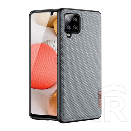 Dux Ducis Fino Samsung Galaxy A42 (SM-A425F) szilikon telefonvédő (műanyag belső, közepesen ütésálló, rács minta) szürke