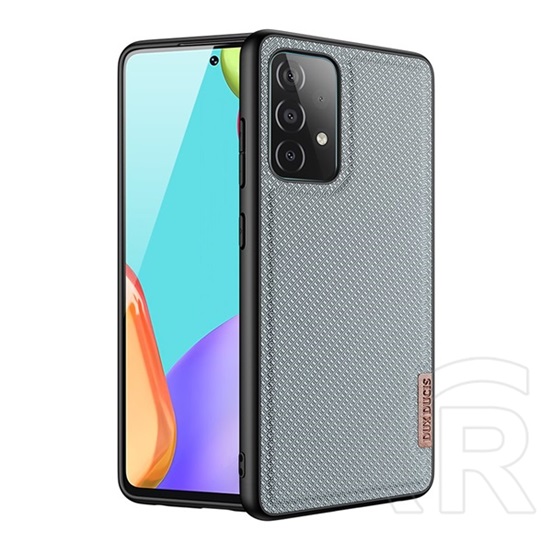 Dux Ducis Fino Samsung Galaxy A72 (SM-A726F) szilikon védő (műanyag belső, közepesen ütésálló, rács minta) szürke