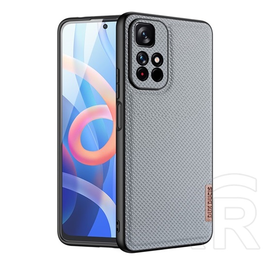 Dux Ducis Fino Xiaomi Poco M4 Pro 5G szilikon telefonvédő (műanyag belső, közepesen ütésálló, rács minta) szürke
