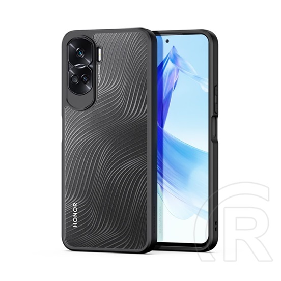 Dux Ducis Honor 90 Lite 5G aimo védő (közepesen ütésálló, szilikon keret, kamera védelem, matt, hullám minta) fekete