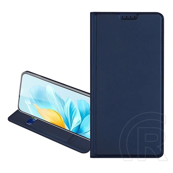 Dux Ducis Honor Magic 8 Lite skin pro tok álló, bőr hatású (flip, oldalra nyíló, kártyazseb, asztali tartó) sötétkék