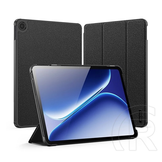 Dux Ducis OnePlus Pad Go 2 WiFi  domo tok álló, bőr hatású (aktív flip, trifold, asztali tartó, textil minta) fekete
