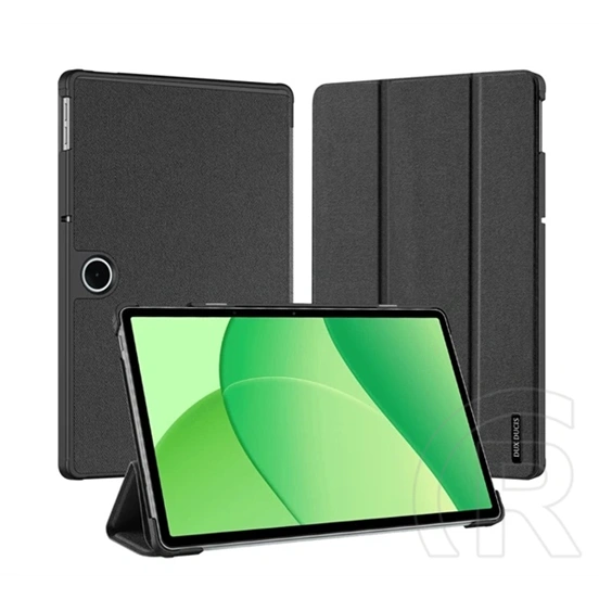 Dux Ducis OnePlus Pad Lite domo tok álló, bőr hatású (aktív flip, trifold, asztali tartó, textil minta) fekete
