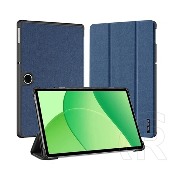 Dux Ducis OnePlus Pad Lite domo tok álló, bőr hatású (aktív flip, trifold, asztali tartó, textil minta) sötétkék