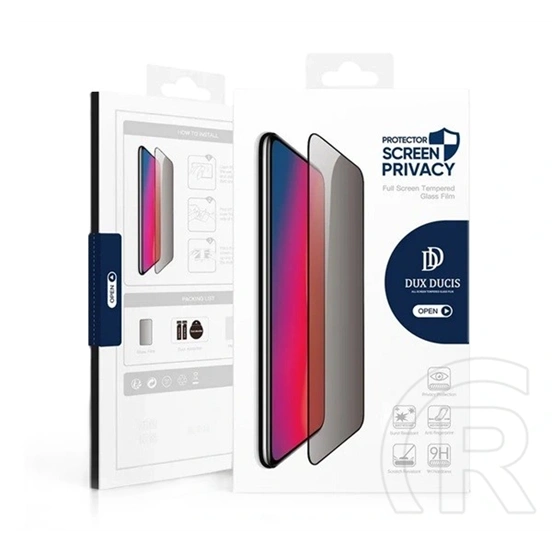 Dux Ducis Privacy Samsung Galaxy S25+ képernyővédő üveg (2.5d, full glue, 0.33mm, 9h) fekete
