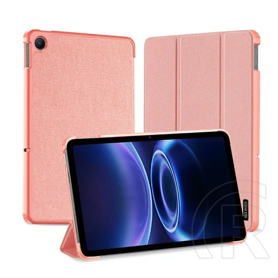 Dux Ducis Redmi Pad 2 9.7 domo tok álló, bőr hatású (aktív flip, trifold, asztali tartó, textil minta) rózsaszín