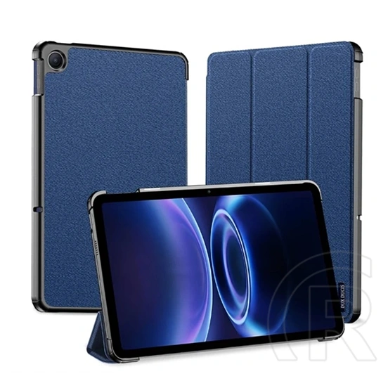 Dux Ducis Redmi Pad 2 9.7 domo tok álló, bőr hatású (aktív flip, trifold, asztali tartó, textil minta) sötétkék