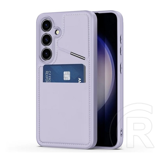 Dux Ducis Samsung Galaxy S24 (SM-S921) rafi ii mag szilikon telefonvédő (kitámasztó, kártyazseb, rfid, magsafe) lila