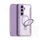 Dux Ducis Samsung Galaxy S25 Plus (SM-S936) skin x pro tok álló, bőr hatású (flip, rfid, kitámasztó, magsafe) lila