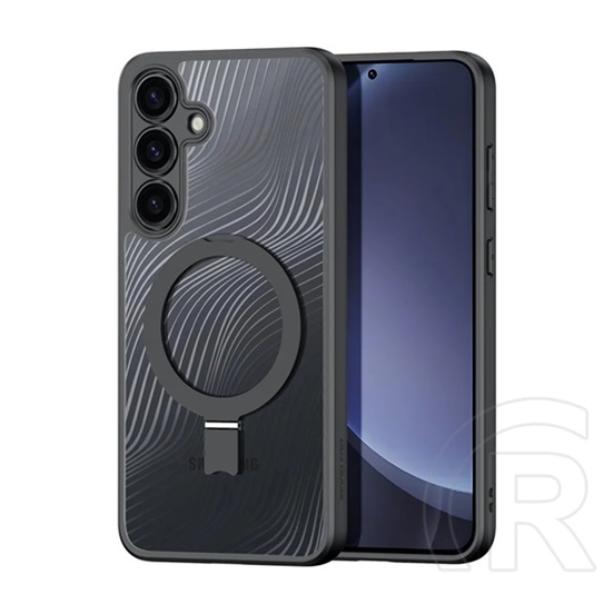Dux Ducis Samsung Galaxy S25 (SM-S931) aimo szilikon védő (ütésálló, kameravédő, magsafe, kitámasztó, hullám) fekete